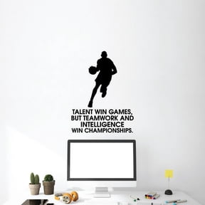 Talent Win Games But Teamwork And Intelligence Win Championships Vinyl Wall Sticker Art Decal Sports Boy Kids Room Design Bedroom Basketball Sports House Home Wall Sticker Decor Size (10x8 inch)