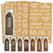 Talented Kitchen 134 Preprinted Minimalist Spice Labels, Bold All Caps White Seasoning Labels for Spice Rack, Kitchen Cabinet and Pantry Organization