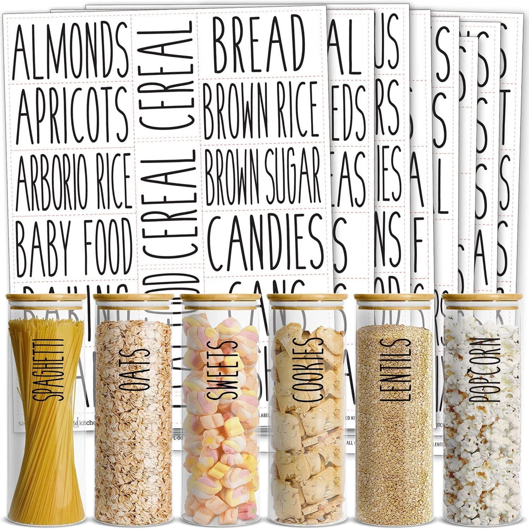 Talented Kitchen 136 Removable Preprinted Waterproof Pantry Labels for ...