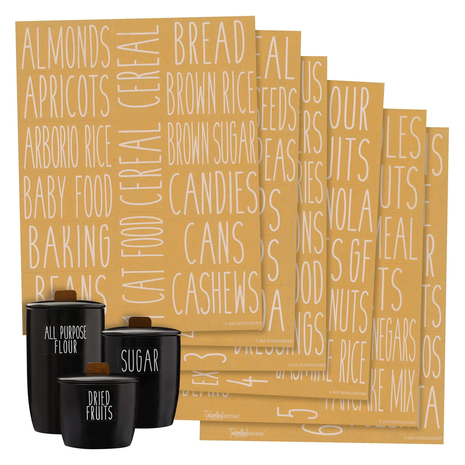 Talented Kitchen 136 Pieces Pantry Labels for Food Containers