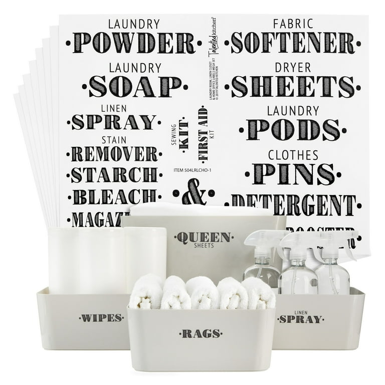 156 Minimalist Laundry Labels for Jars Household Organization,  Self-Adhesive Sti