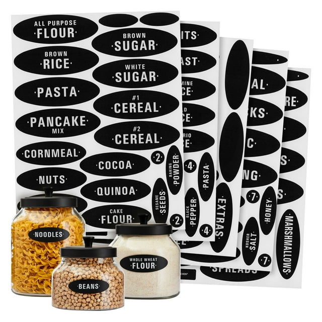 Talented Kitchen 158 Pieces Chalkboard Pantry Labels for Food