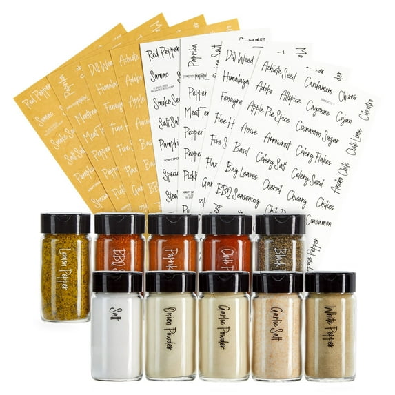 Talented Kitchen 272 Spice Labels Stickers, Clear Spice Jar Labels ...