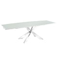 thumbnail image 1 of Talenti Casa Icon Dining Table In White Glass With Polished Stainless Steel Base., 1 of 3