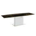 thumbnail image 1 of Casabianca Olivia Manual Dining Table with White Base and Smoked Top, 1 of 6