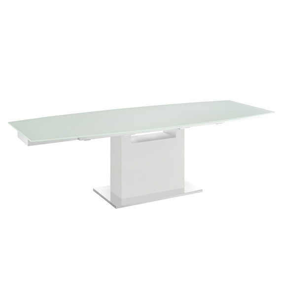 Casabianca Modern Olivia Stainless Steel Extendable Dining Table in White