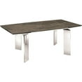 thumbnail image 1 of Talenti Casa TC-MFIX05EMP Astor Non-Extendable Frame Dining Table, Brown Marbled Porcelain Top with Polished Stainless Steel Base, 1 of 1
