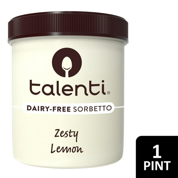 Talenti Dairy-Free Sorbetto Zesty Lemon Sorbet Frozen Desserts, 1 Pint