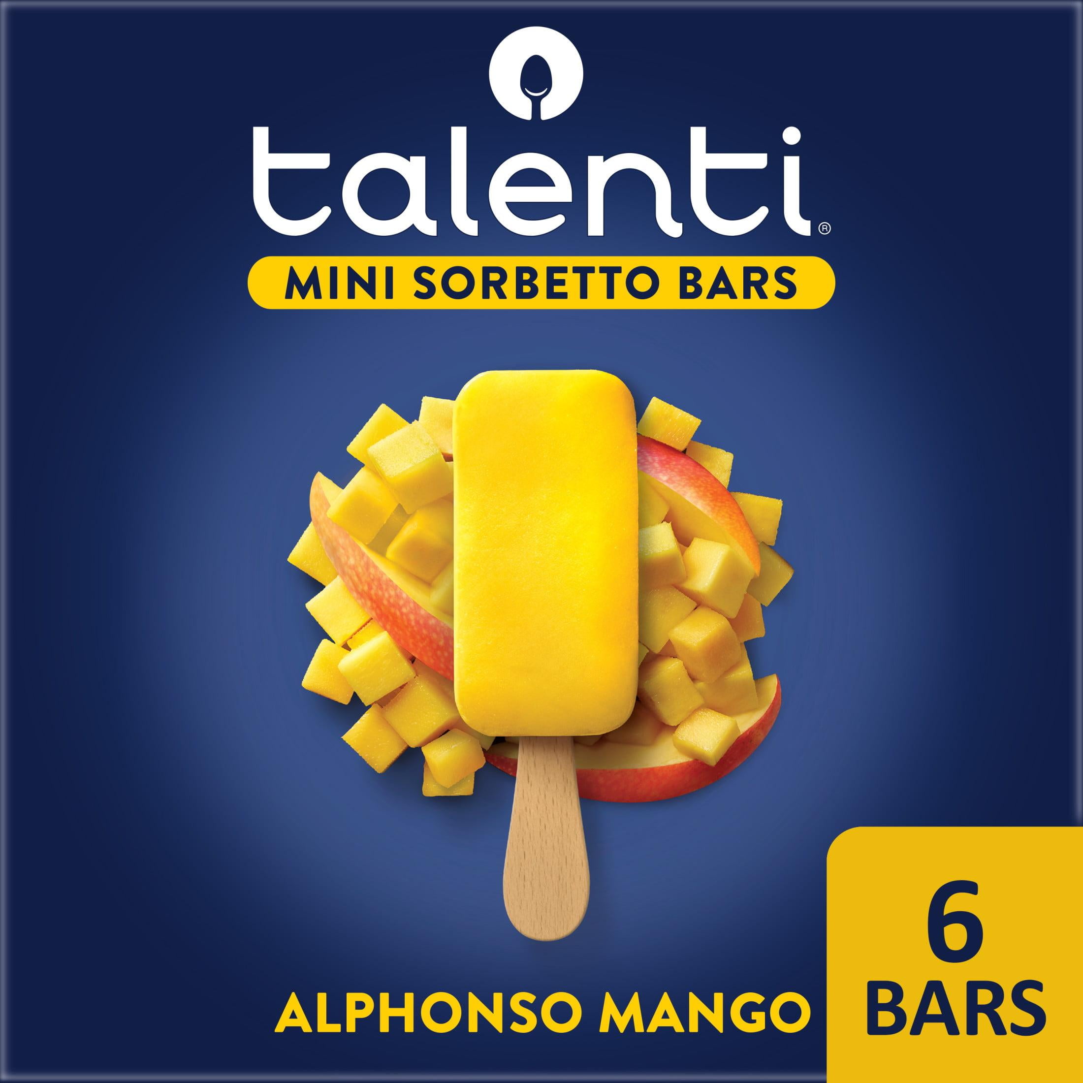 Talenti Mini sorbet Alphonso Mango Frozen Dessert Bars, 1.85 fl oz, 6
