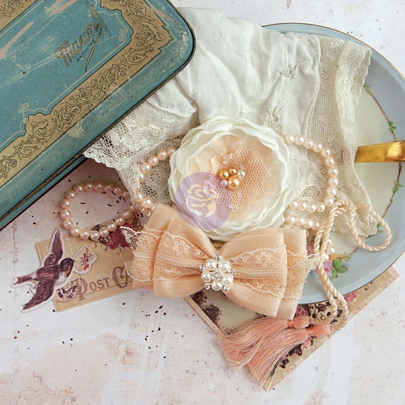 Tales Of You & Me Flower/Bow, 2.75" And 3.75", Tu Es Tres Belle