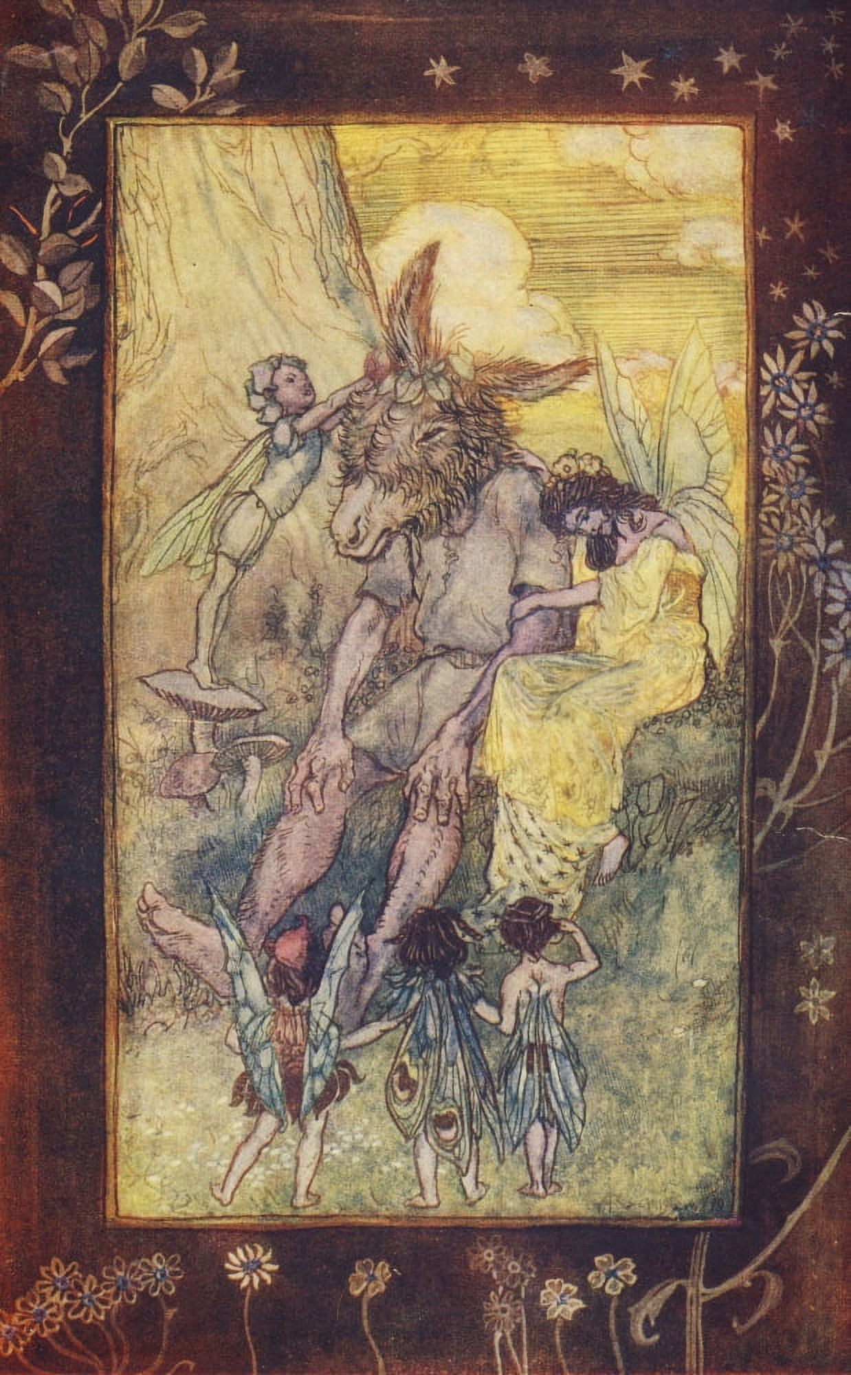 Tales from Shakespeare 1909 Where is Pease-Blossom Canvas Art - A Rackham (18 x 24)