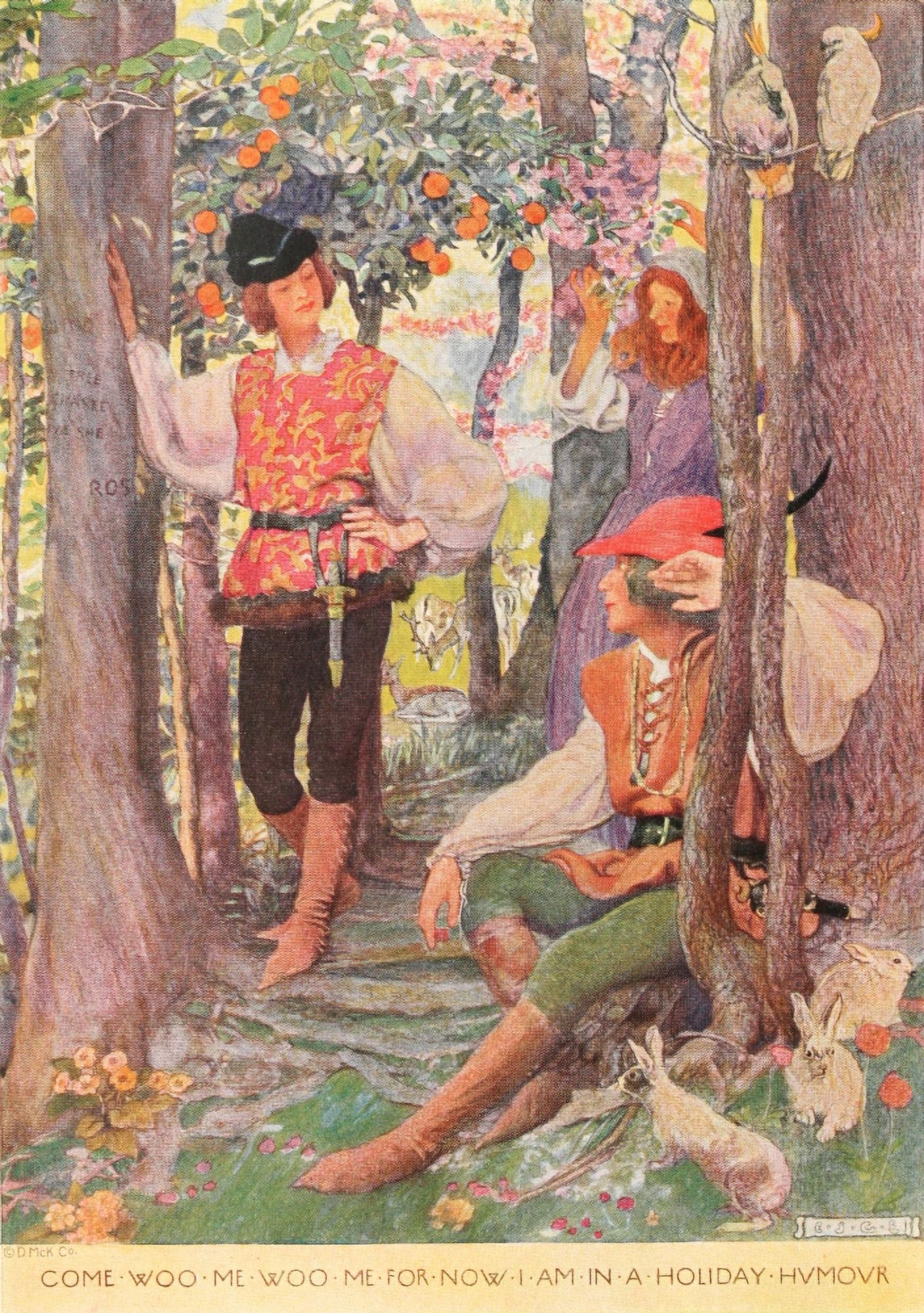 Tales from Shakespeare 1922 Come woo me Canvas Art - Elizabeth Shippen Green (18 x 24)