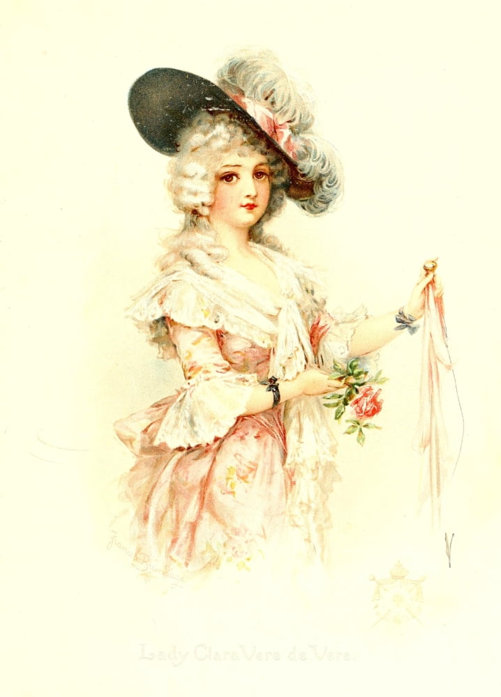 Tales from Tennyson c1900 Lady Clara Canvas Art - Frances Brundage (18 x 24)