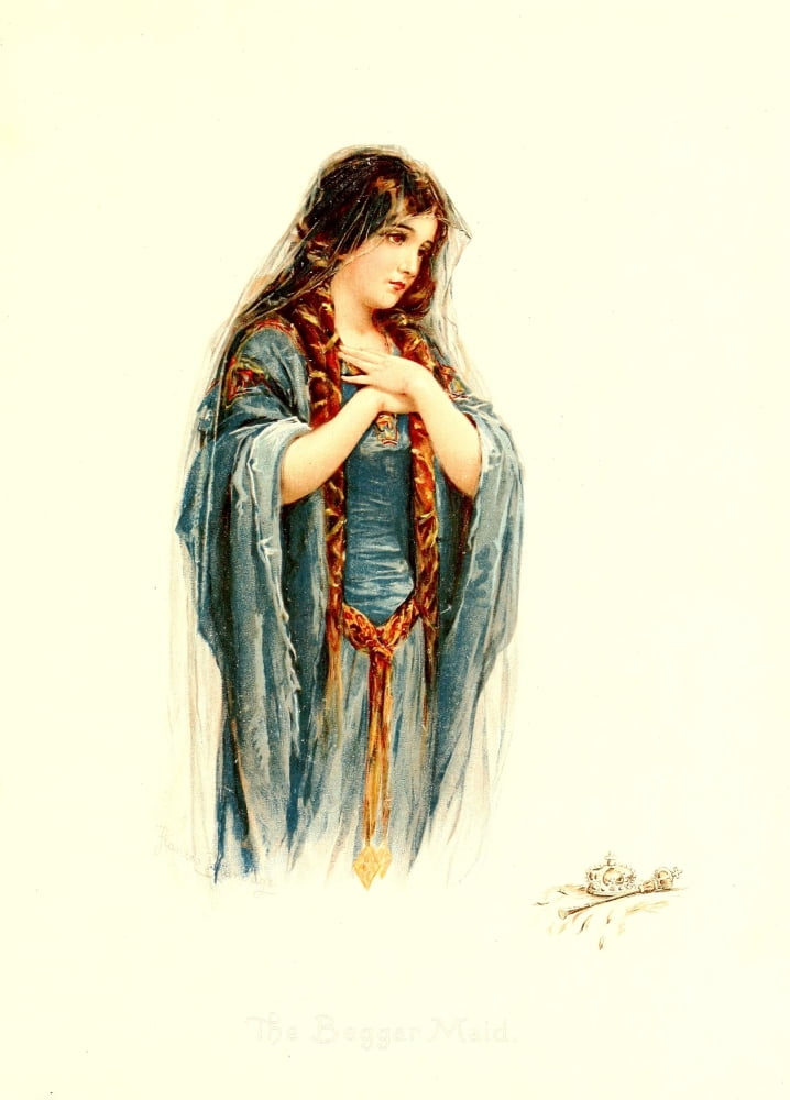 Tales from Tennyson c1900 The Beggar Maid Canvas Art - Frances Brundage (18 x 24)