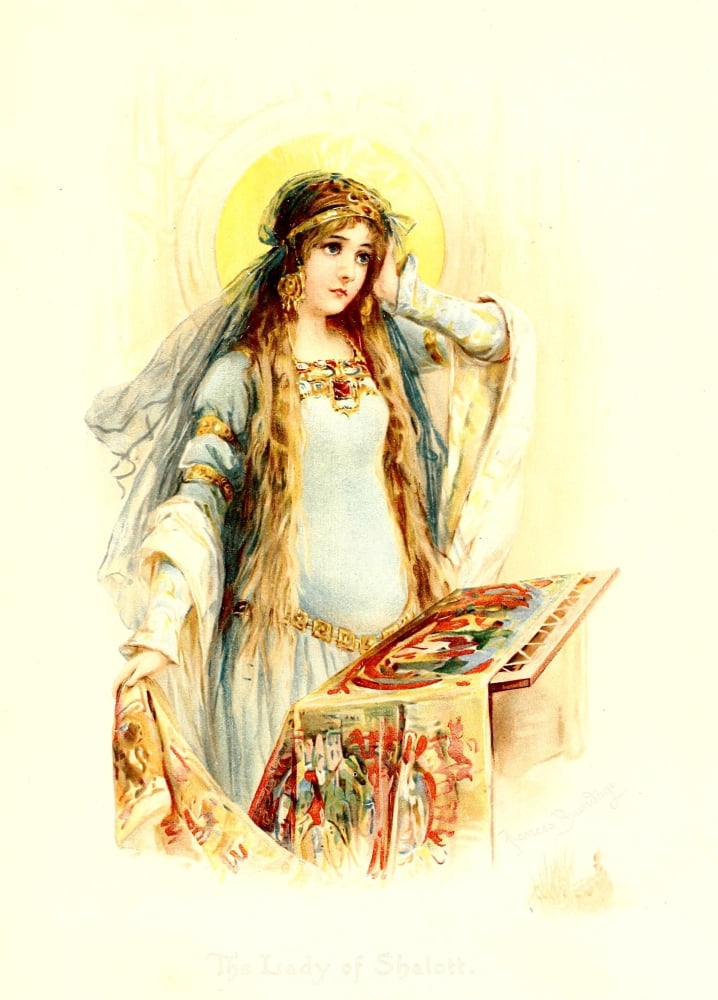 Tales from Tennyson c1900 The Lady of Shalott Canvas Art - Frances Brundage (18 x 24)