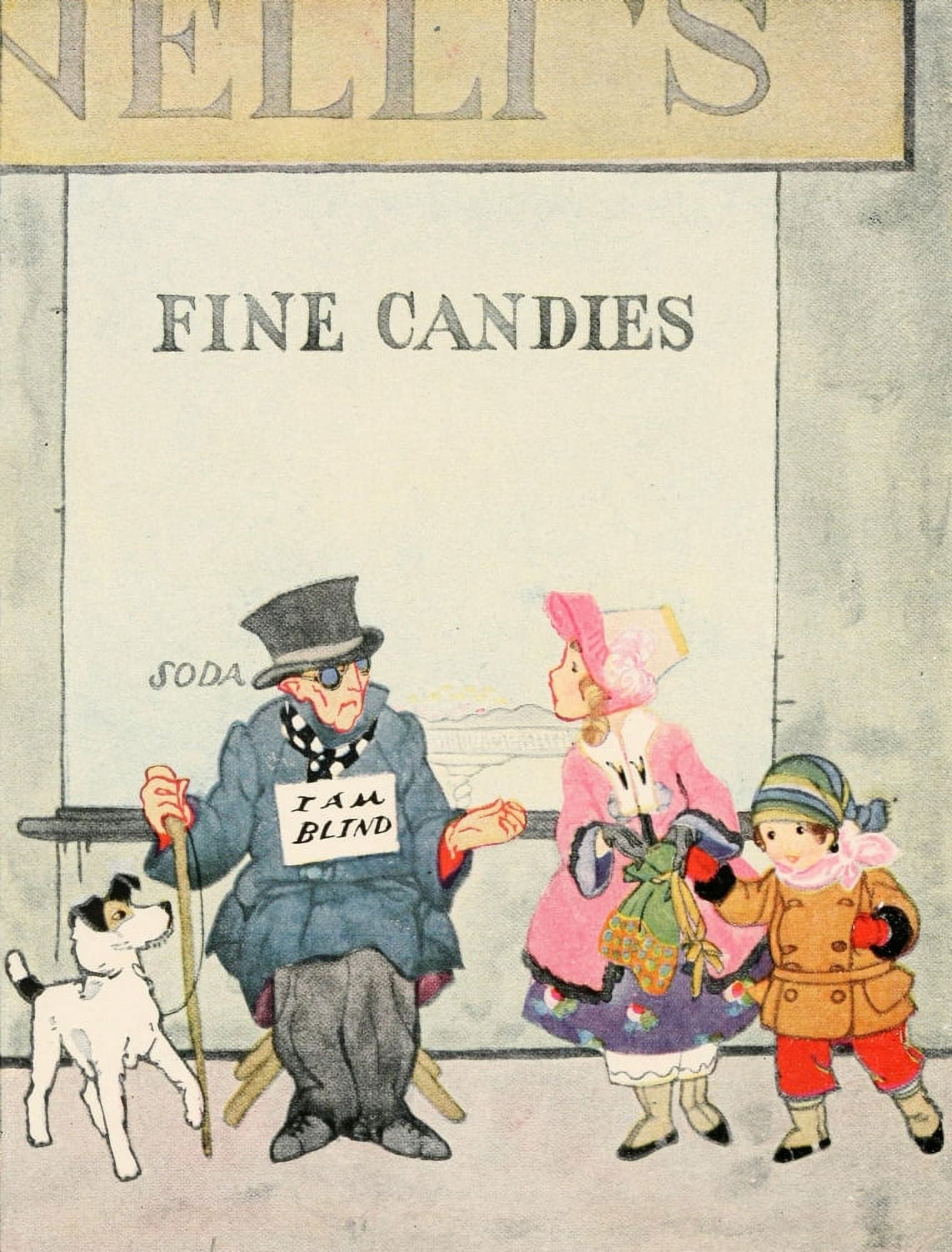Tales of Little Dogs 1921 The blind mans friend Canvas Art - Katharine S Dodge (18 x 24)