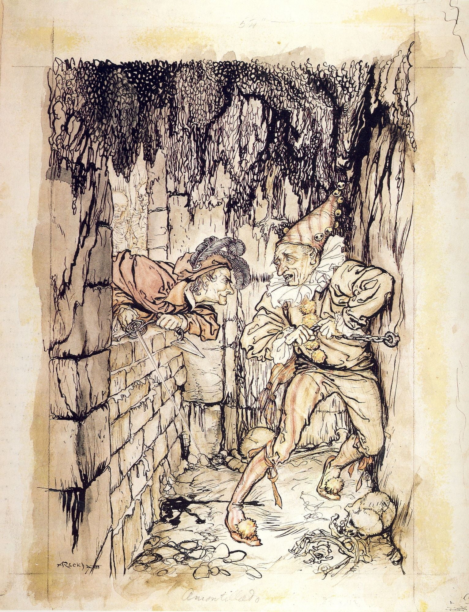 Tales of Mystery & Imagination 1935 Cask of Amontillado Canvas Art - A Rackham (18 x 24)