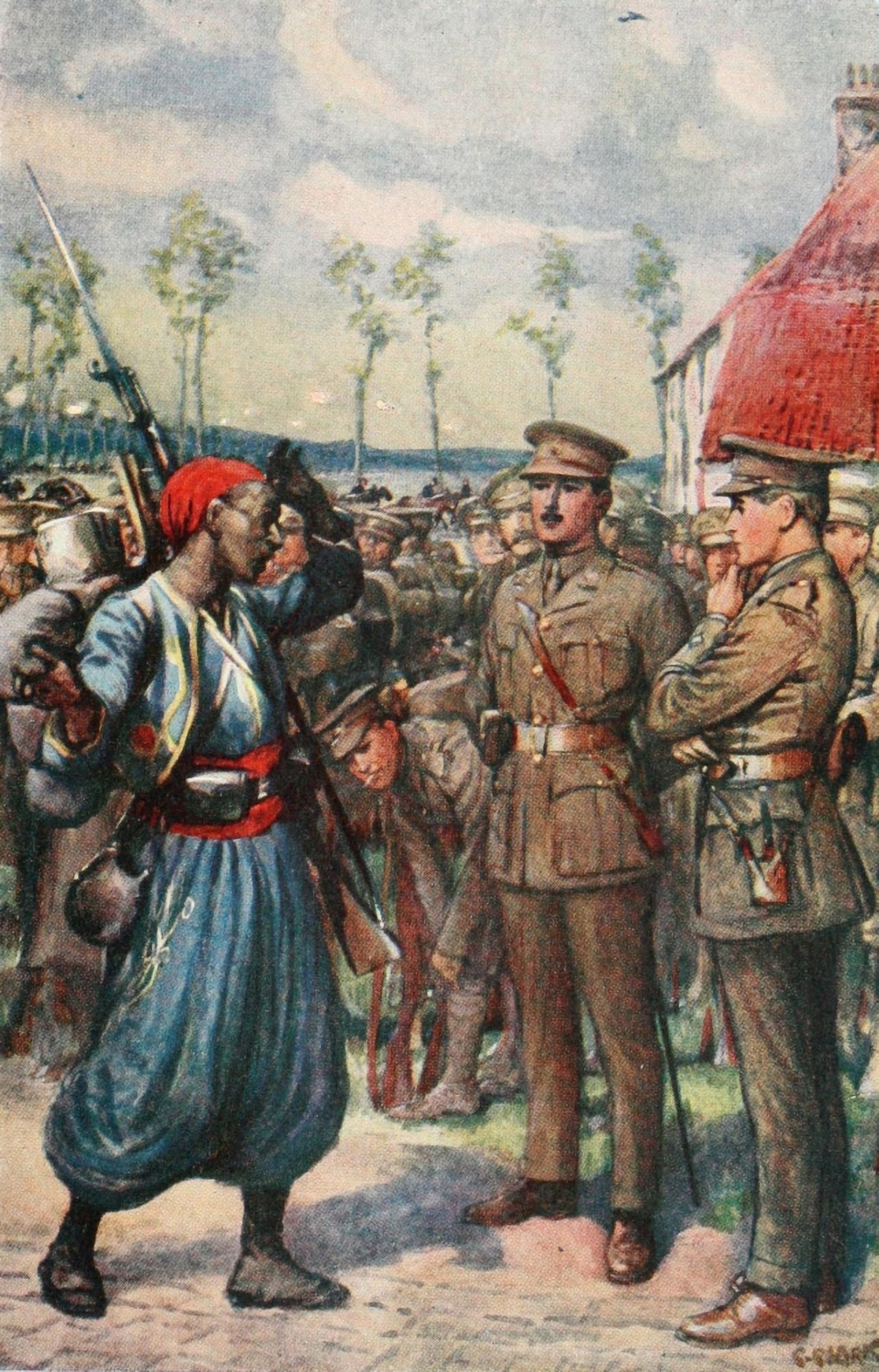 Tales of the Great War 1916 French Zouave came running Canvas Art - C Clark (18 x 24)