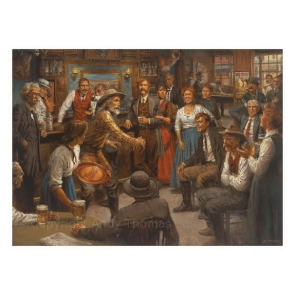 Tales of The Old West by Andy Thomas - 12x16 Canvas Open Edition - Captivating Scenes of Legendary Storytellers - 1 Unit per pack