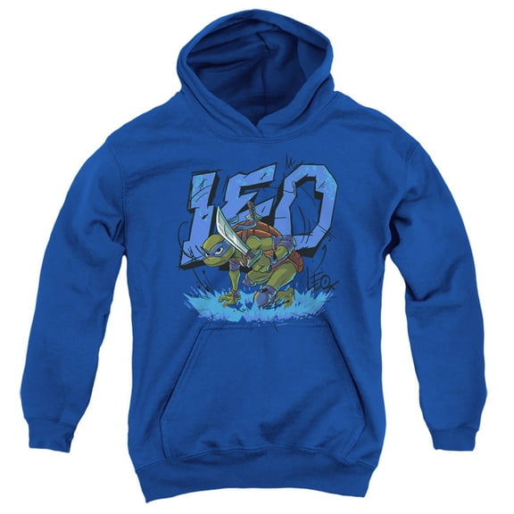 Tales of the Teenage Mutant Ninja Turtles Leo Groundbreaking Youth Kids Boy/Girls Pull-Over Hoodie, Royal, Large
