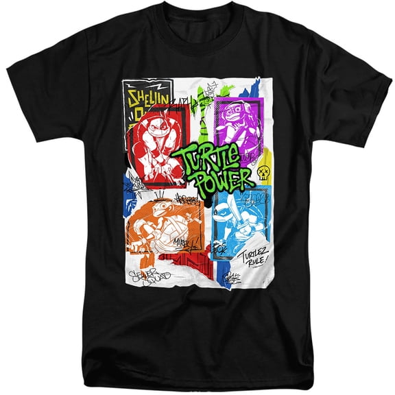 Tales of the Teenage Mutant Ninja Turtles Lino Posters Unisex Adult Tall T Shirt (3X-Large) Black