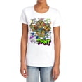 thumbnail image 1 of Tales of the Teenage Mutant Ninja Turtles Poster Brick Wall Women's T Shirt, White, Small, 1 of 5