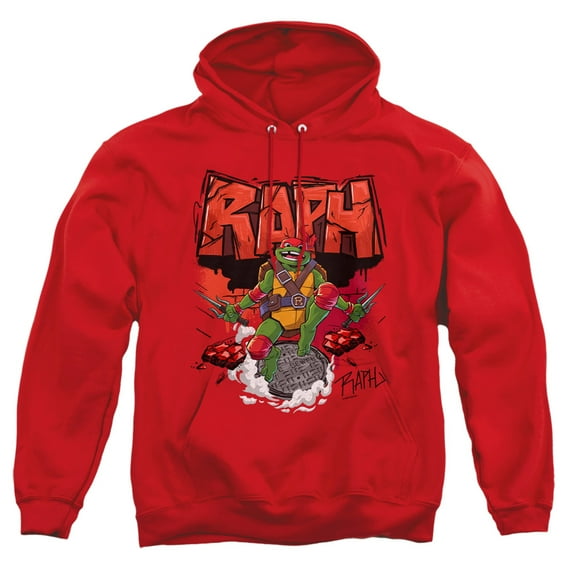 Tales of the Teenage Mutant Ninja Turtles Raph Sewer Adult Pull-Over Hoodie, Red, 3X-Large