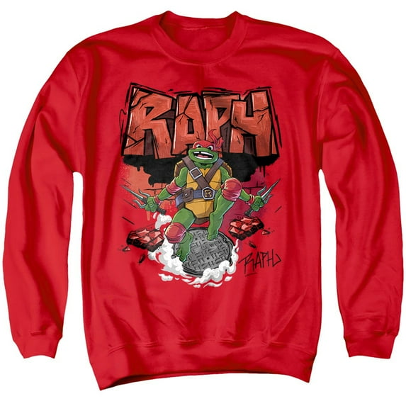 Tales of the Teenage Mutant Ninja Turtles Raph Sewer Unisex Adult Crewneck Sweatshirt, Red, X-Large
