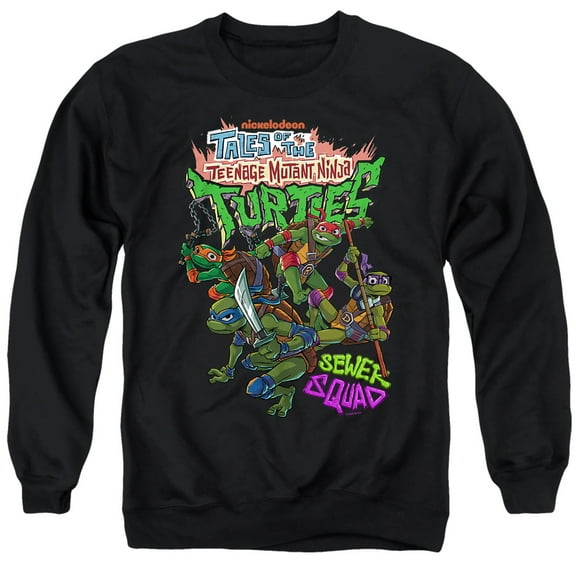 Tales of the Teenage Mutant Ninja Turtles Sewer Squad Unisex Adult Crewneck Sweatshirt, Black, Large