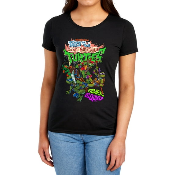 Tales of the Teenage Mutant Ninja Turtles Sewer Squad Women's T Shirt, Black, 2X-Large