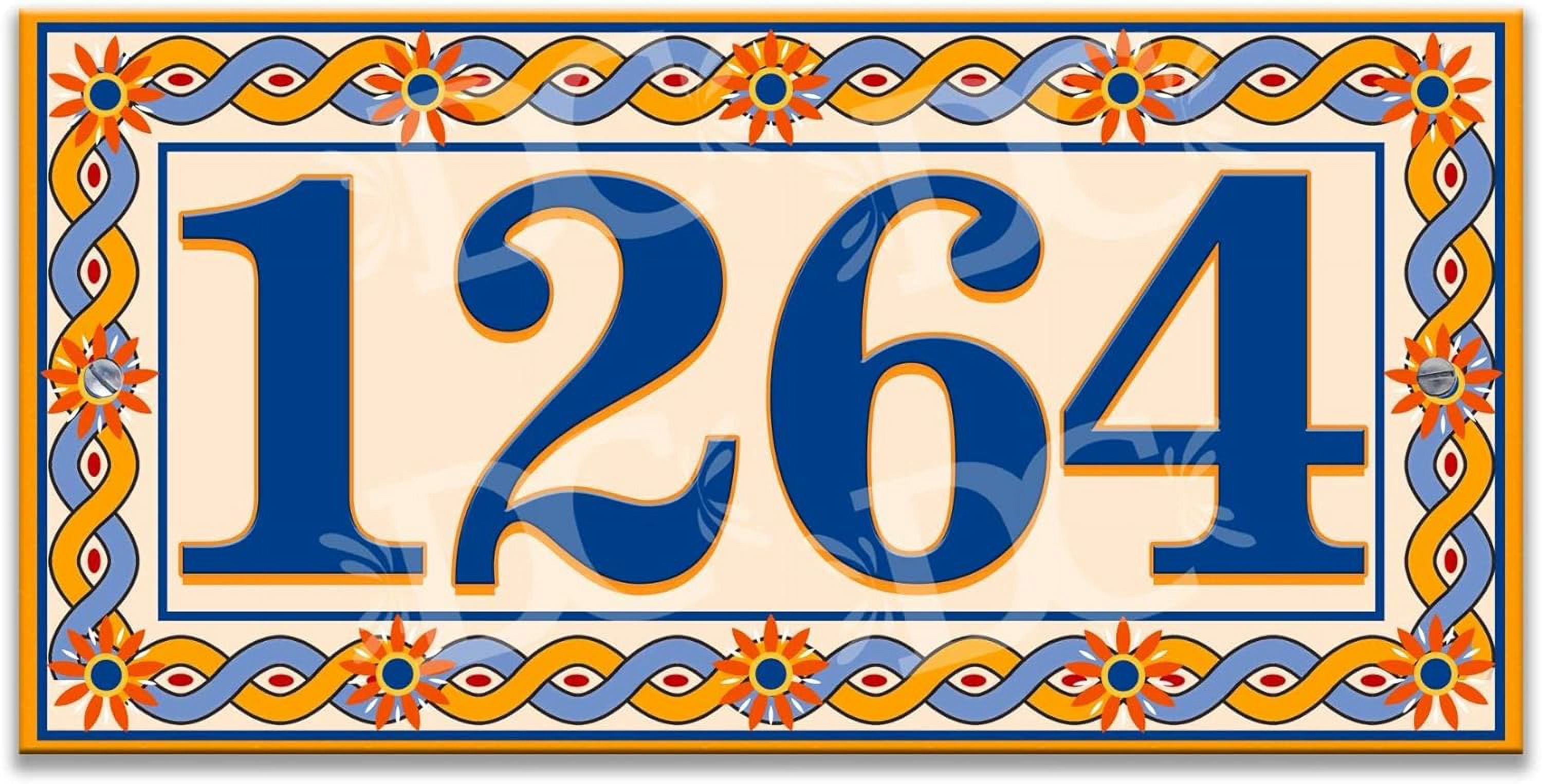 Talevera Mosaic House Address Ceramic Tile House Number Address Plaque