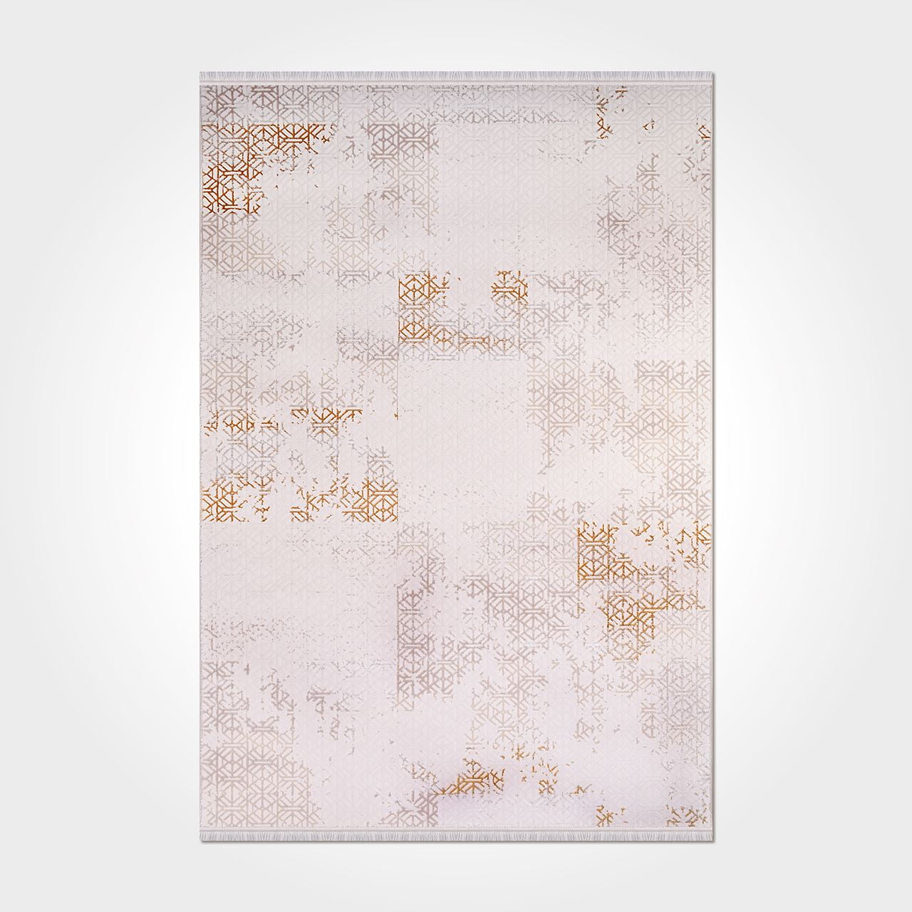 Talia Cream Geometric Acrylic Area Rugs for Living Room Jacquard ...