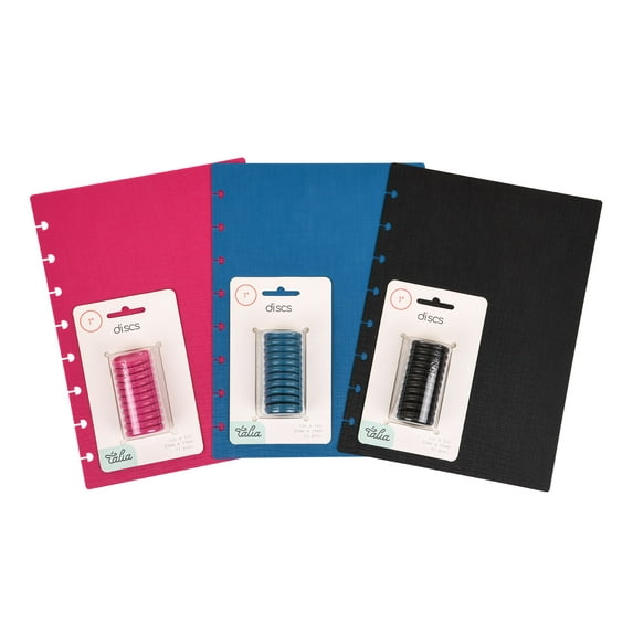 Talia Discbound Discs and Covers 3pk, Set 3 (Black, Blue, 90's Pink), Junior Size