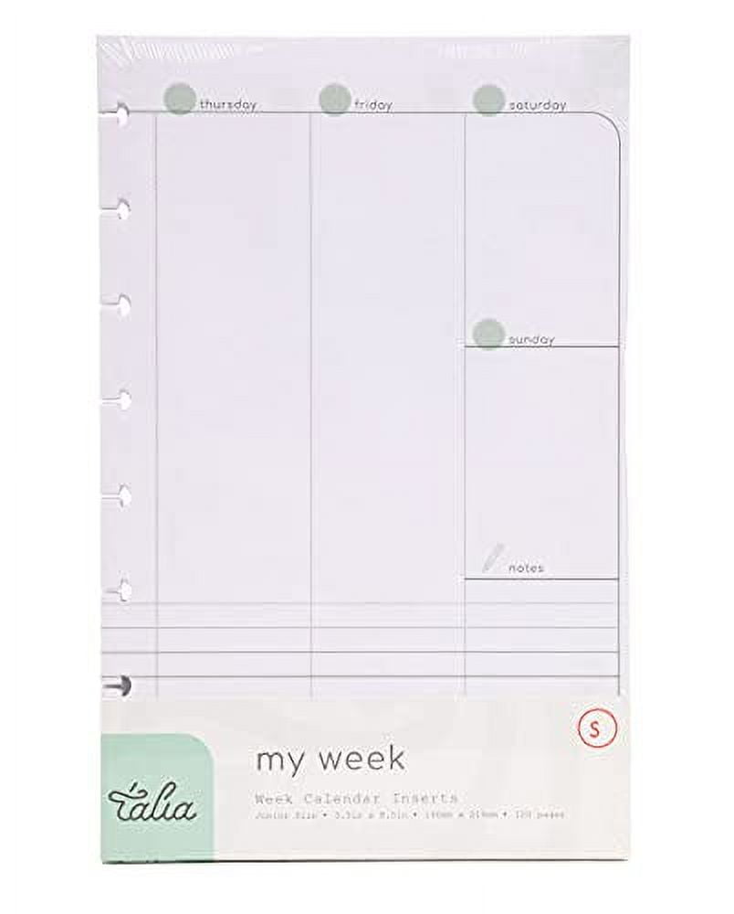 Talia Discbound Notebook Refills (Junior (5.5in x 8.5in), Monthly