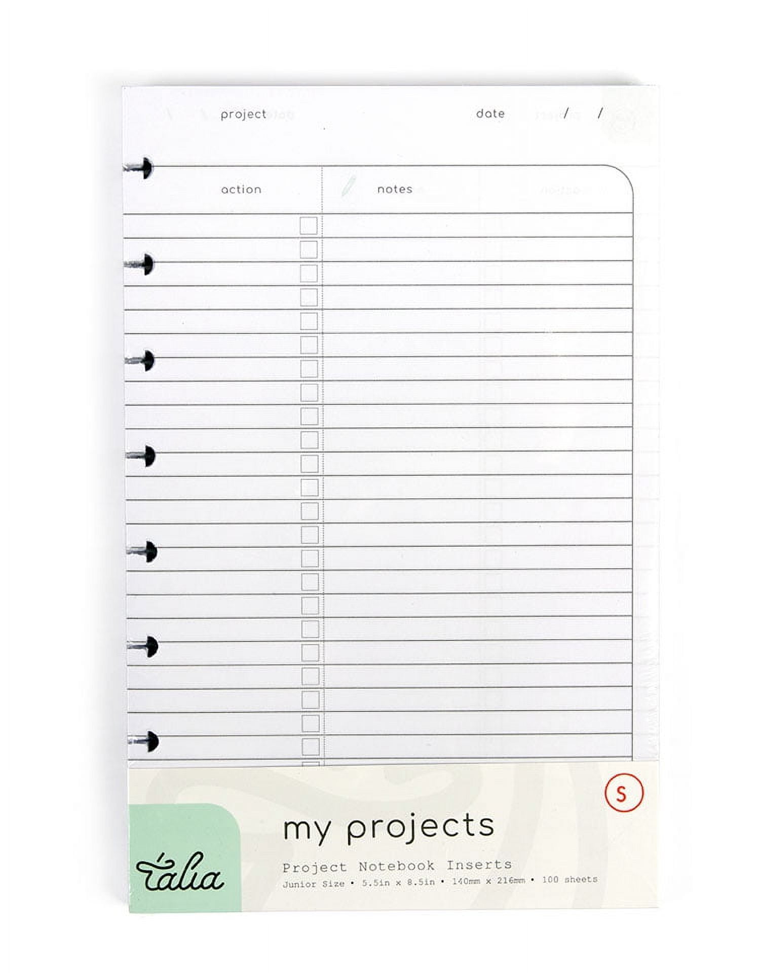 Talia Discbound Notebook Refills (Junior (5.5in x 8.5in), Project