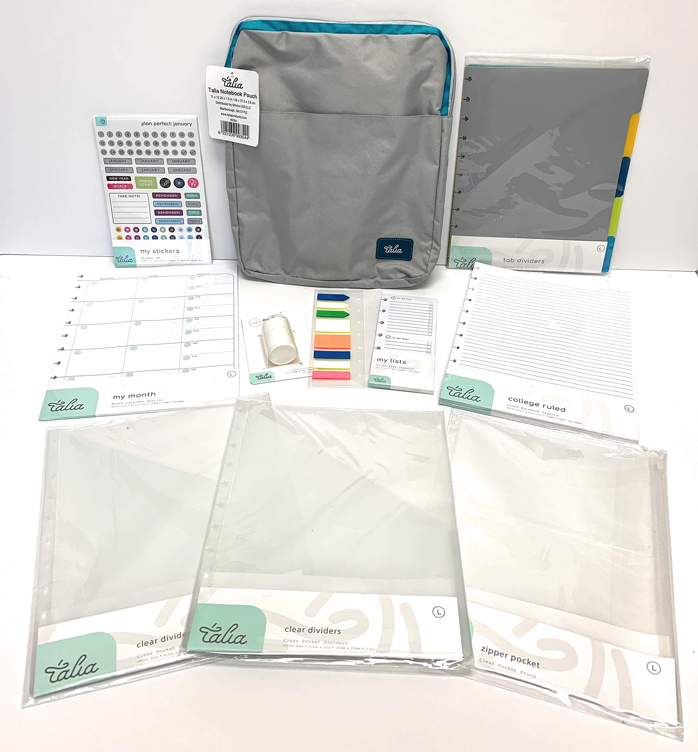 Talia Discbound Notebook Refills, Letter Size 8.5inch x 11inch, Deluxe ...