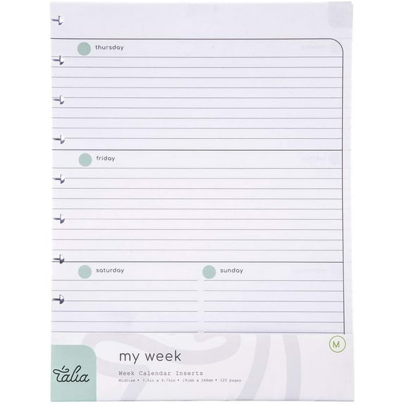 Talia Discbound Notebook Refills (Letter (8.5in x 11in), Horizontal Undated Layout) (6524)
