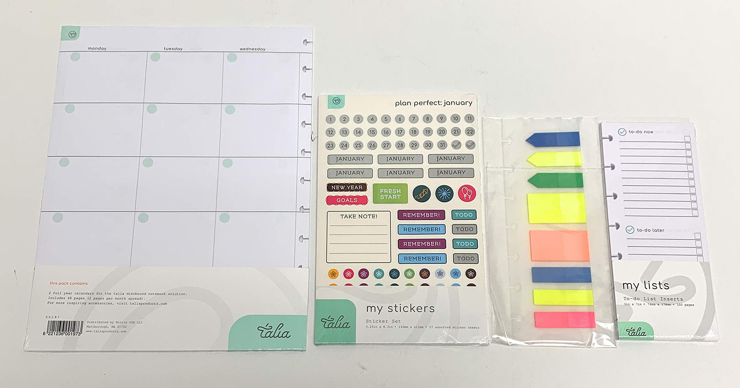 Talia Discbound Notebook Refills (Letter (8.5in x 11in), Monthly ...