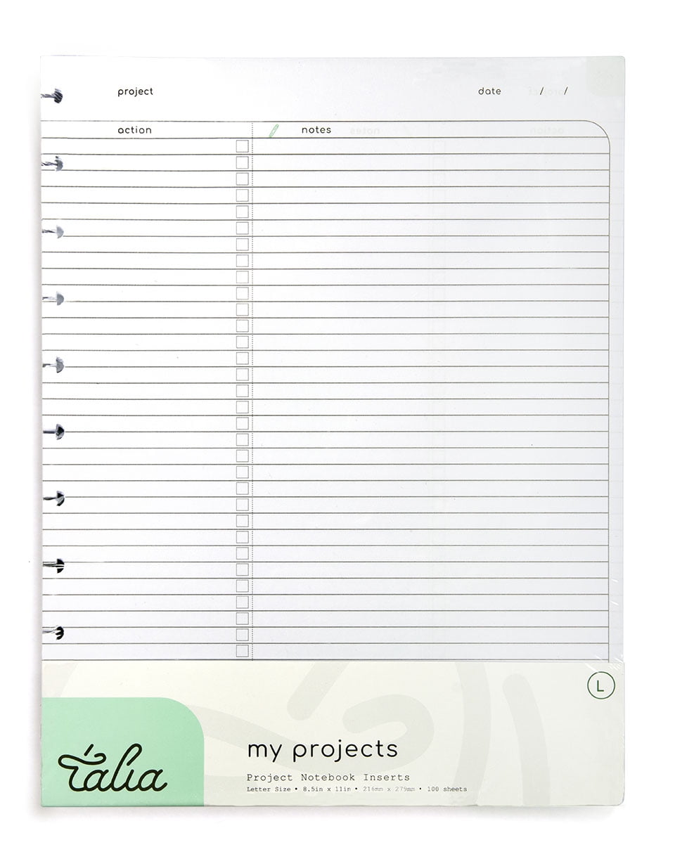 Talia Discbound Notebook Refills (Letter (8.5in x 11in), Project Layout ...
