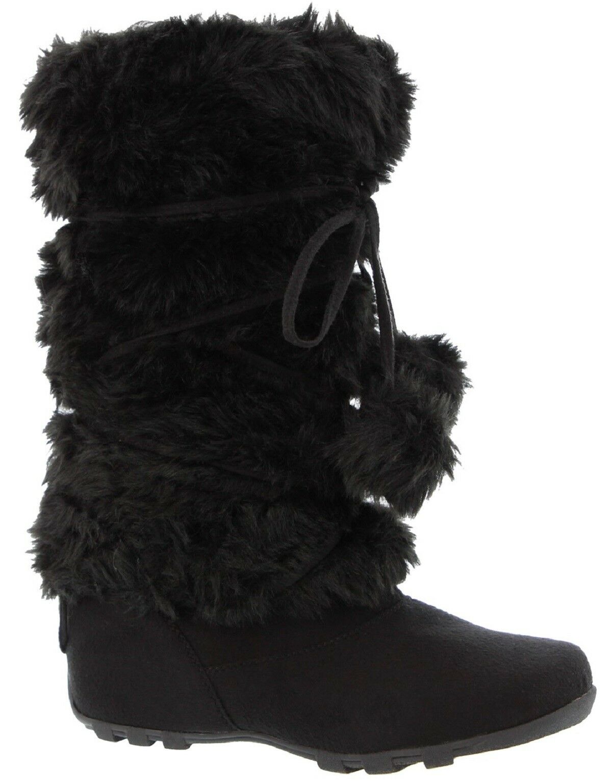 Talia Hi Women Mukluk Faux Fur Boot Mid Calf Winter Snow Black 10