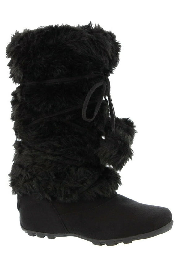 Talia-Hi Women Mukluk Faux Fur Boot Mid Calf Winter Snow Black 11