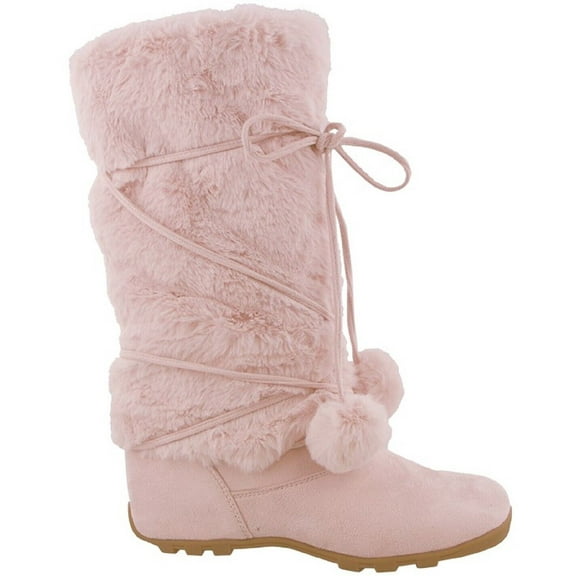 Talia-Hi Women Mukluk Faux Fur Boot Mid Calf Winter Snow Pink 6