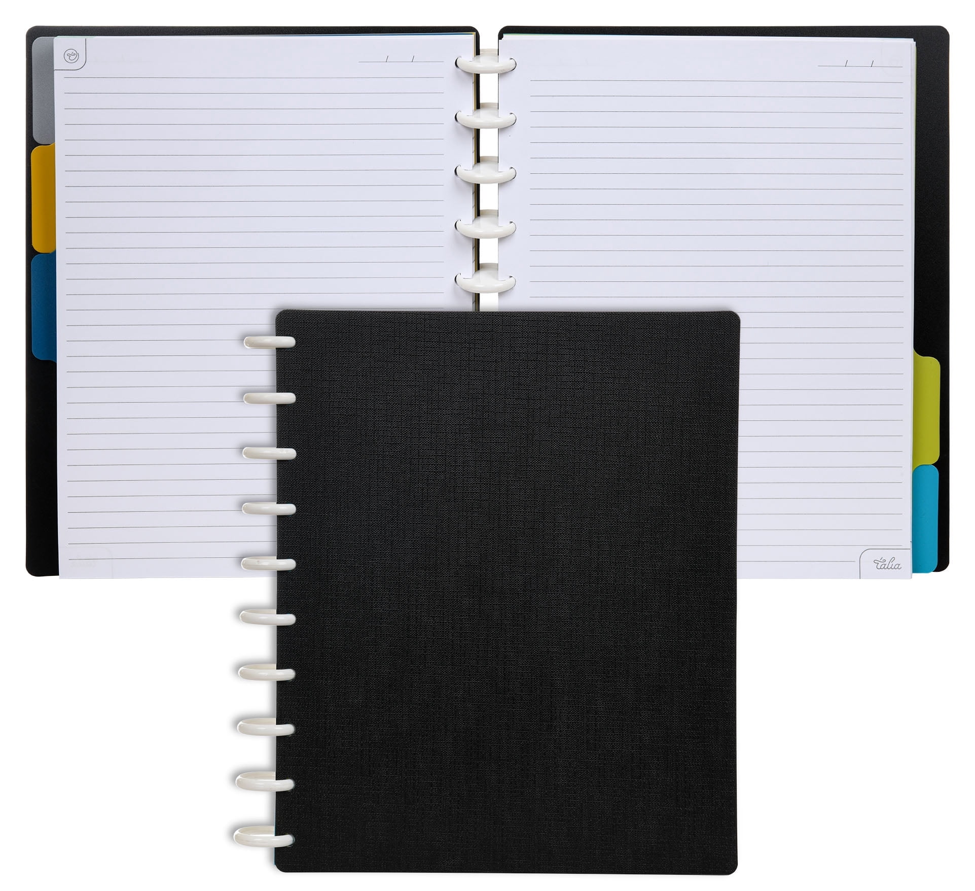Talia Notebook Planner Customizable – 3757 (Black, Midsize (7.5in x 9.75in)