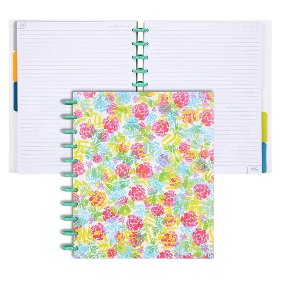 Talia Notebook Planner Customizable - 4110 (Watercolor Bloom /Celestial Turquoise Disc, Letter (8.5in x 11in)