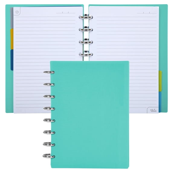 Talia Notebook Planner Customizable – 8912 (Celestial Turquoise/Silver Disc, Junior (5.5in x 8.5in))