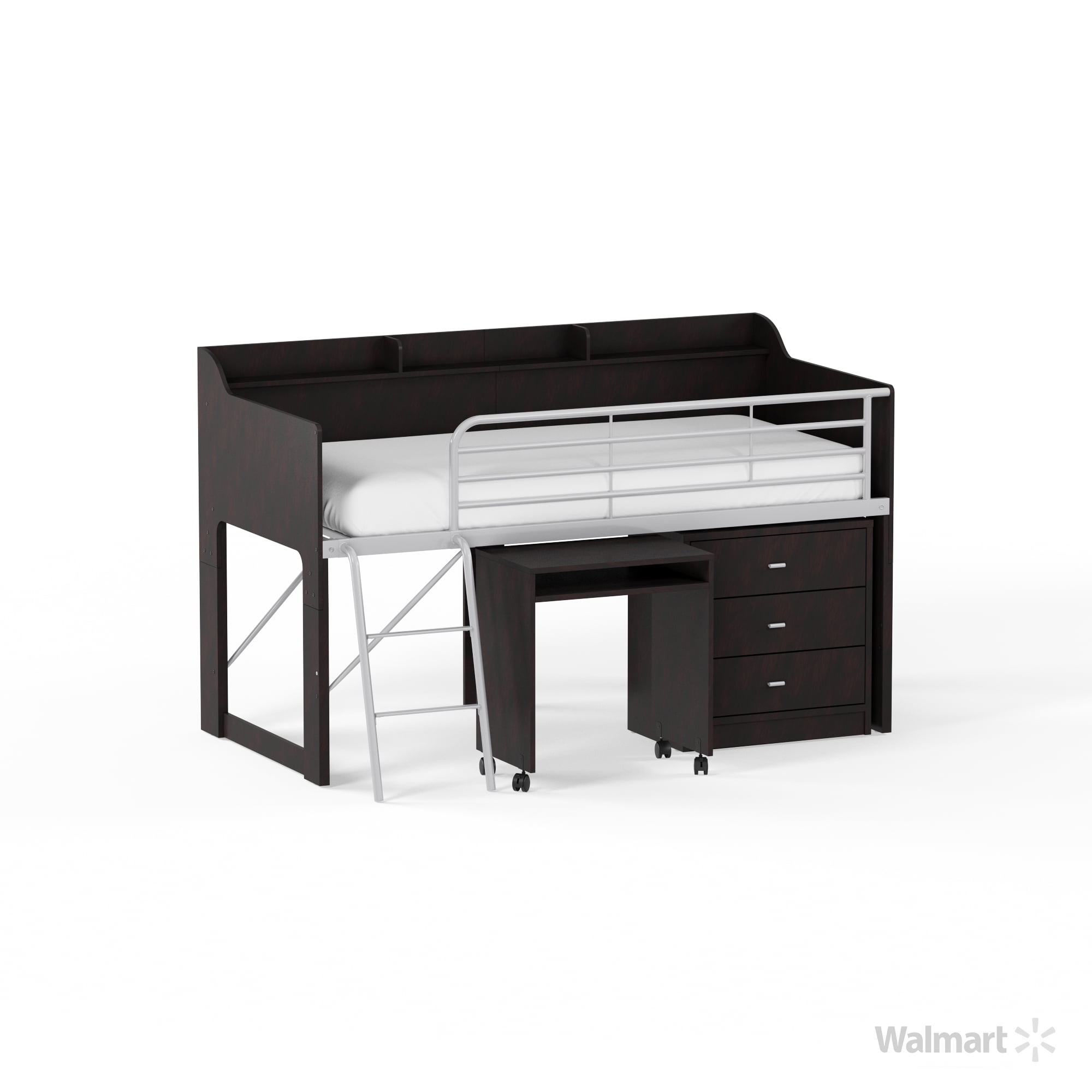 Talia Storage Loft Bed with a Desk, Multiple Colors