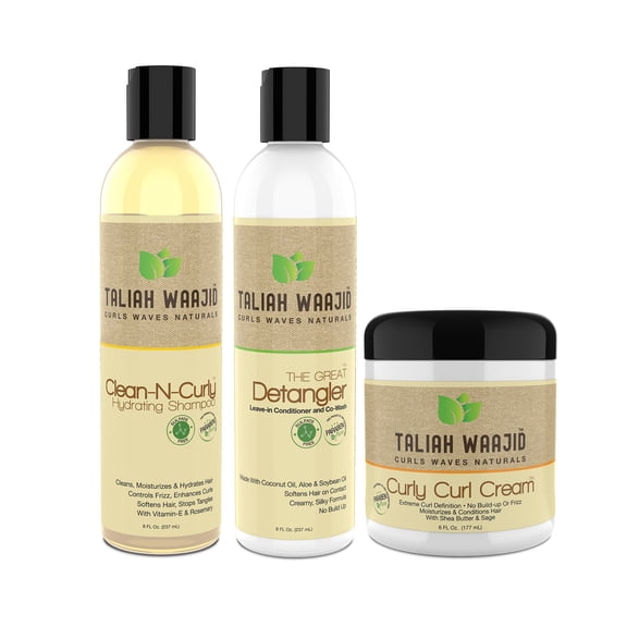 Taliah Waajid Curly Curl Cream Hair Styling Cream 22 FL OZ. 3 Piece Value Set