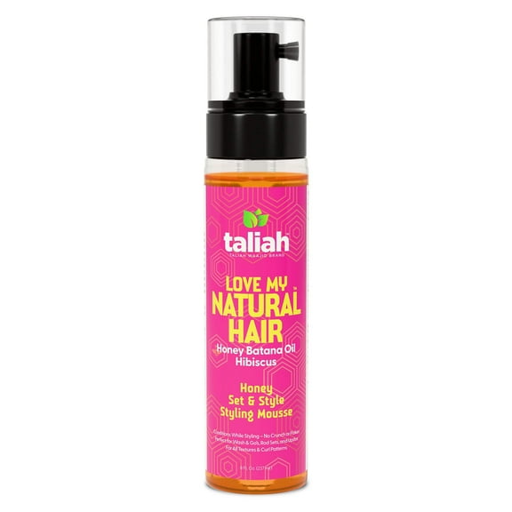Taliah Waajid Love My Natural Hair Curl Enhancing Hair Styling Mousse with Batana Oil, Honey, and Hibiscus, 8 Fl Oz, 1 Piece