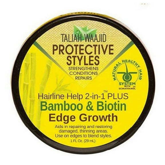 Taliah Waajid Protective Styles Hairline Help 2 in 1 Plus Bamboo and Biotin Edge Growth, 1 Oz, 2 Pack