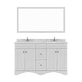 thumbnail image 1 of Talisa 60" Double Bath Vanity in White with Cultured Marble Quartz Top and Round Sinks with Matching Mirror, 1 of 1